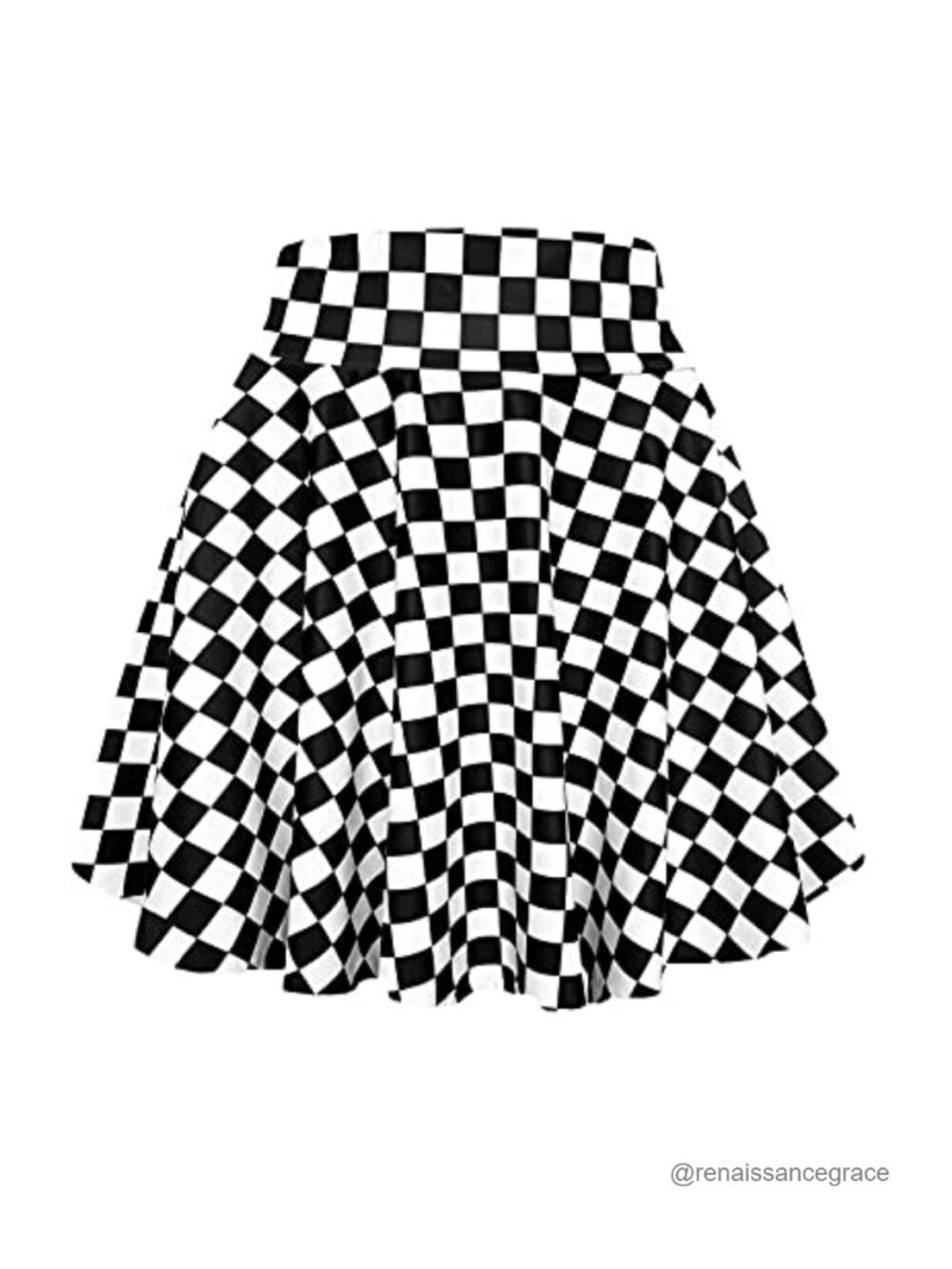 High Waisted Pleated Skater Mini Skirt Stretch Pull On
